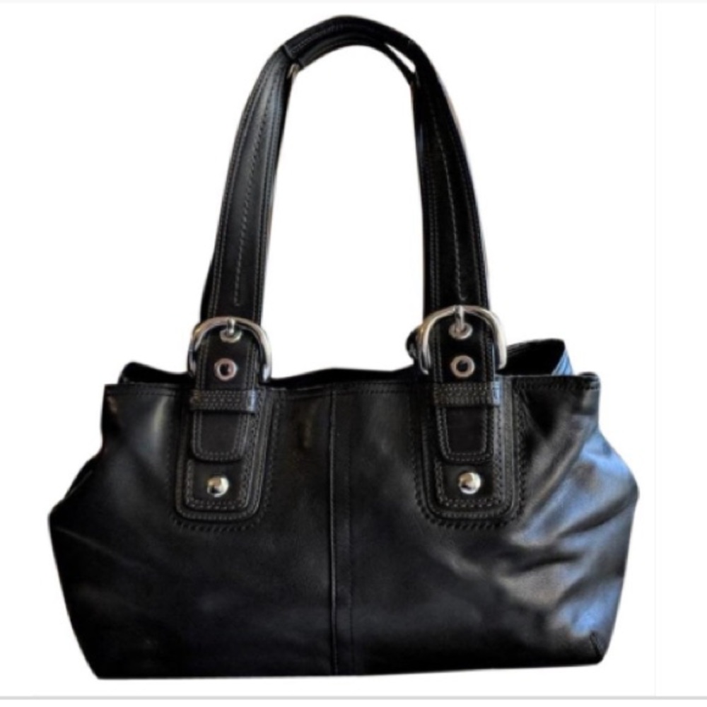 Coach Soho Leather Shoulder Bag - Black/Silver